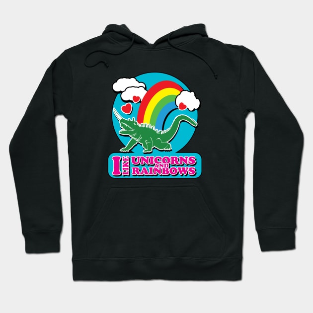 I Like Unicorns and Rainbows Hoodie by kaijubait